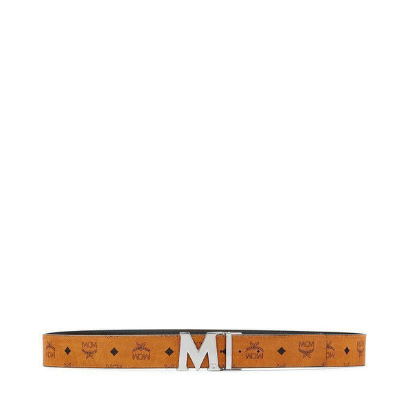 Mcm Claus Reversible Belt Cognac One Size