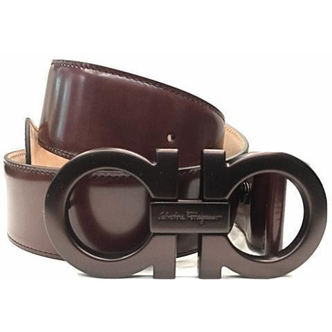 SALVATORE FERRAGAMO Oversized Double Gancini Belt, Black – OZNICO
