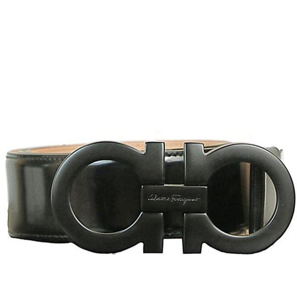 SALVATORE FERRAGAMO Gancini Buckle Reversible Belt Black Size 40