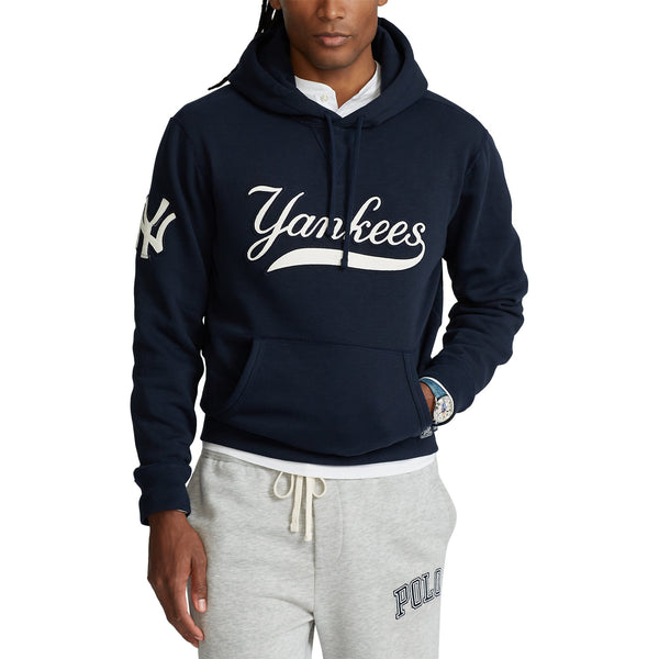 Women's '47 White/Navy New York Yankees Take Two Bonita Pullover Sweatshirt Size: Large