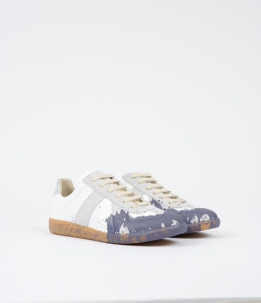 MAISON MARGIELA Replica Paint Splatter Sneaker, White/Pewter