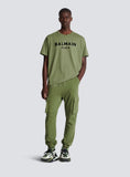 BALMAIN CARGO JOGGERS WITH BALMAIN PARIS PRINT, KHAKI