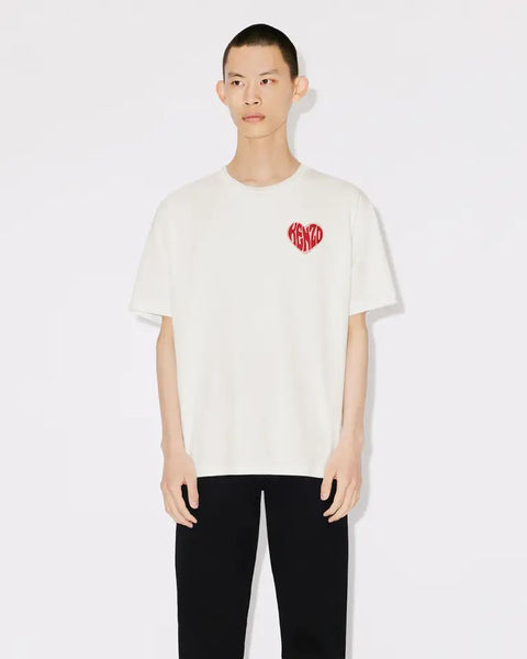 KENZO HEART OVERSIZE T-SHIRT, OFF WHITE