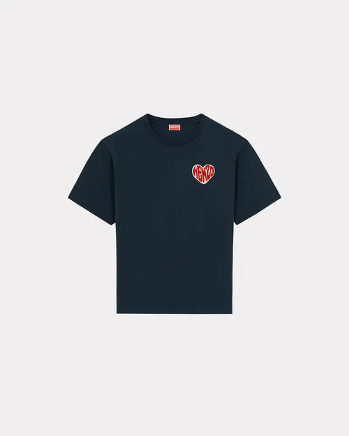 KENZO HEART OVERSIZE T-SHIRT, MIDNIGHT BLUE