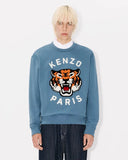 KENZO LUCKY TIGER EMBROIDERED OVERSIZE SWEATSHIRT, BLUE