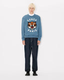 KENZO LUCKY TIGER EMBROIDERED OVERSIZE SWEATSHIRT, BLUE