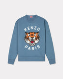 KENZO LUCKY TIGER EMBROIDERED OVERSIZE SWEATSHIRT, BLUE