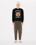 KENZO LUCKY TIGER EMBROIDERED OVERSIZE SWEATSHIRT, BLACK