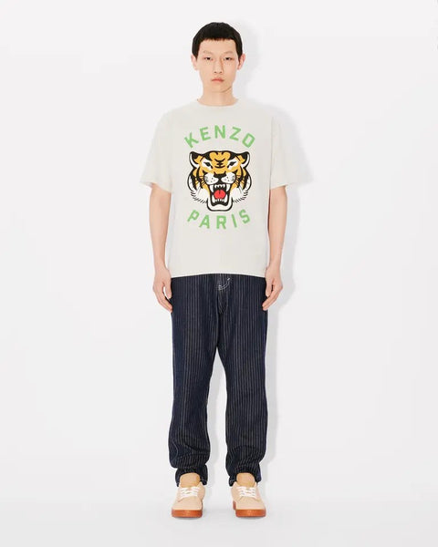 KENZO LUCKY TIGER OVERSIZE T-SHIRT, PALE GREY