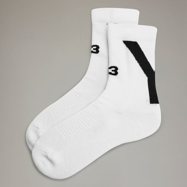 Y-3 HI SOCKS, WHITE