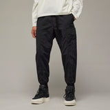 Y-3 CRINKLE NYLON CUFFED PANTS, BLACK