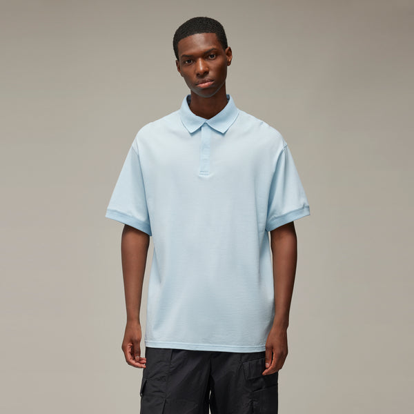 Y-3 SHORT SLEEVE POLO, ICE BLUE