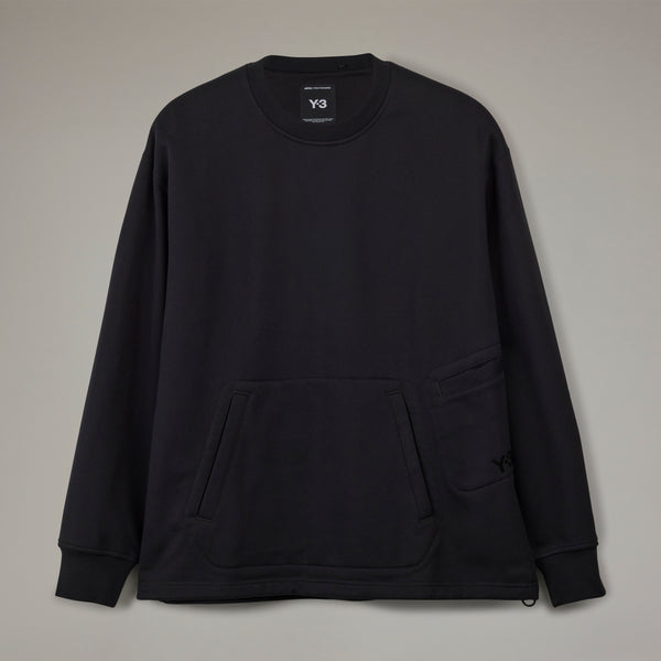 Y-3 LOOSE CREW SWEATER, BLACK