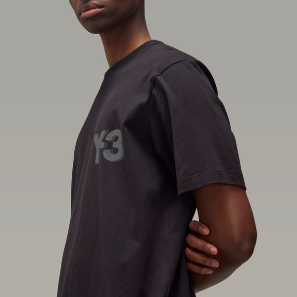 Y-3 LOGO SHORT SLEEVE TEE, BLACK