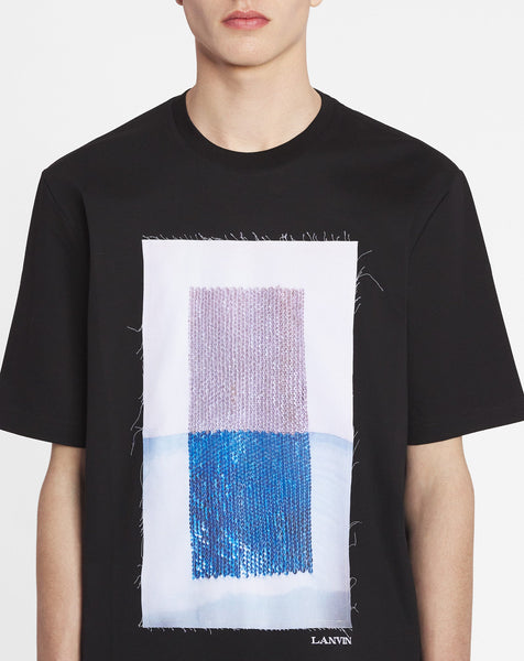 LANVIN T-SHIRT WITH AN ARCHIVES PRINT, BLACK