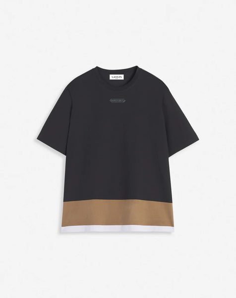 LANVIN STRIPED T-SHIRT, BLACK