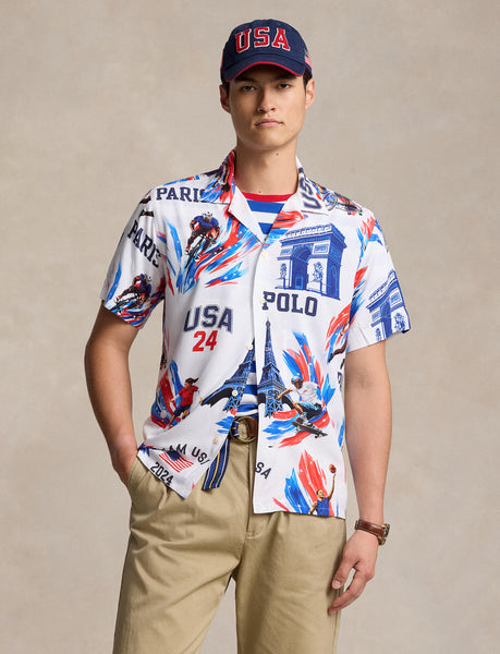 Polo Ralph Lauren Team USA Print Camp Shirt, Multi