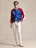 Polo Ralph Lauren Team USA Satin Baseball Jacket, Ralph Red/Rugby Royal