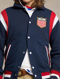 Polo Ralph Lauren Team USA Fleece Baseball Jacket, Refined Navy Multi