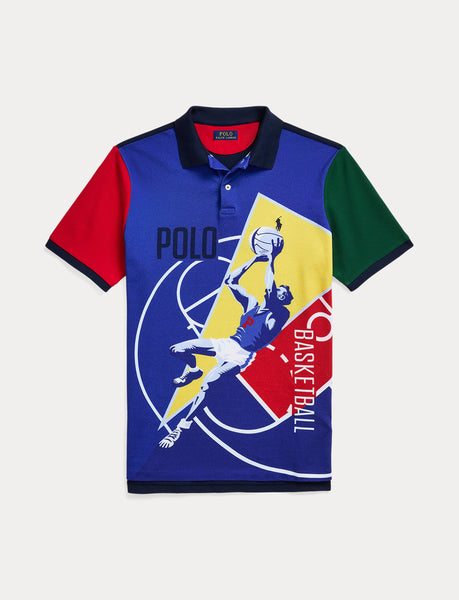 Polo Ralph Lauren Classic Fit Basketball Mesh Polo Shirt, Multi