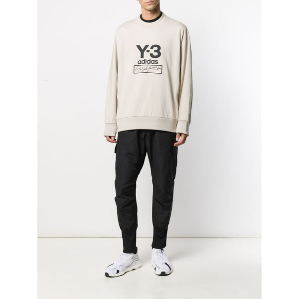 Y-3 Stacked Logo Sweatshirt, Cream – OZNICO