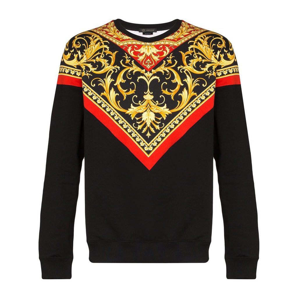 Luxury Gold Black Sudadera Hombre Baroque Embroidery Sequin Crown  Sweatshirts Men Club Outwear Sweat Homme Harajuku Sweatshirt