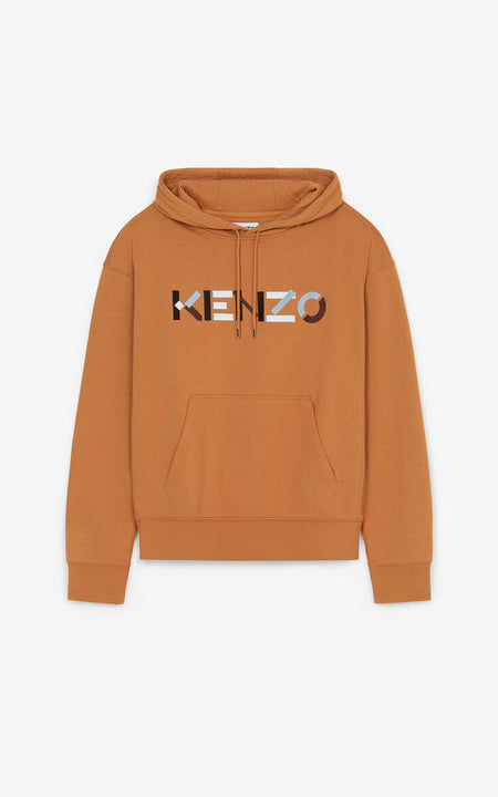 KENZO: sweater with all over logo - Orange  Kenzo sweater FB65PU6363SC  online at