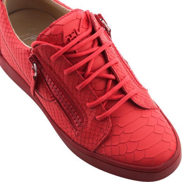 For pokker rør Human GIUSEPPE ZANOTTI Womens Nicki Embossed Leather Sneaker, Red – OZNICO