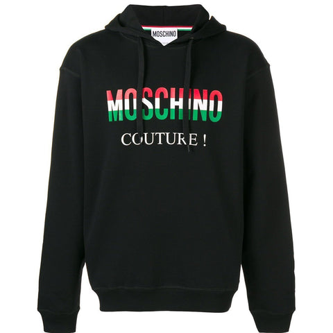 MOSCHINO Couture Printed Logo Hoodie Black