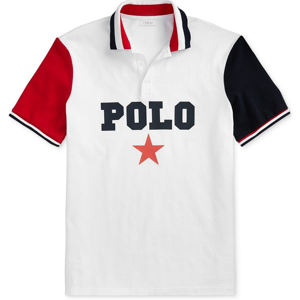Polo Ralph Lauren Classic Fit Striped Mesh T-Shirt Male T-Shirt Navy Blue Size XL Cotton