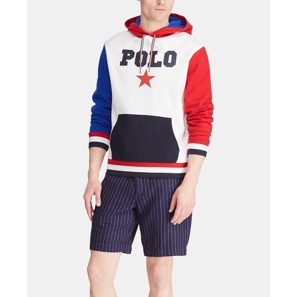 POLO RALPH LAUREN Color-Block Logo Embroidered Hoodie, Navy/ Multi – OZNICO