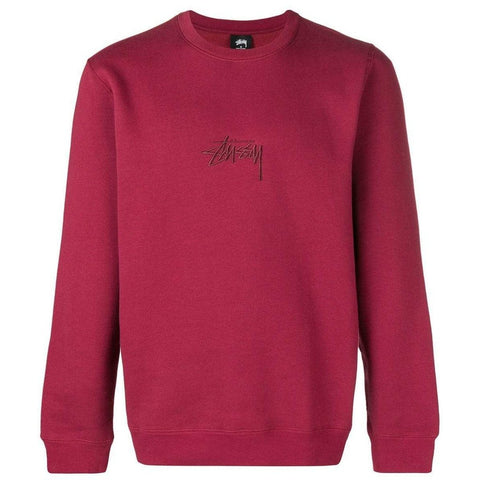 STUSSY Stock Appliqué Crewneck Sweatshirt, Wine – OZNICO